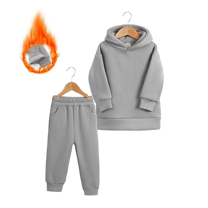 Conjunto infantil de Moletom com capuz para inverno - 1 a 7 anos
