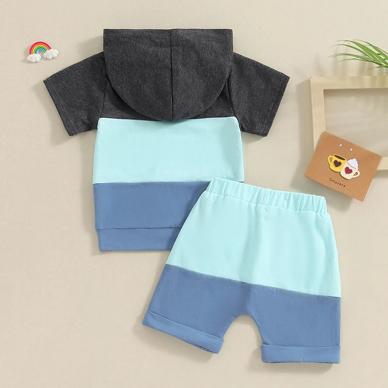 Camisa com Capuz e Bermuda - 6 meses a 3 anos