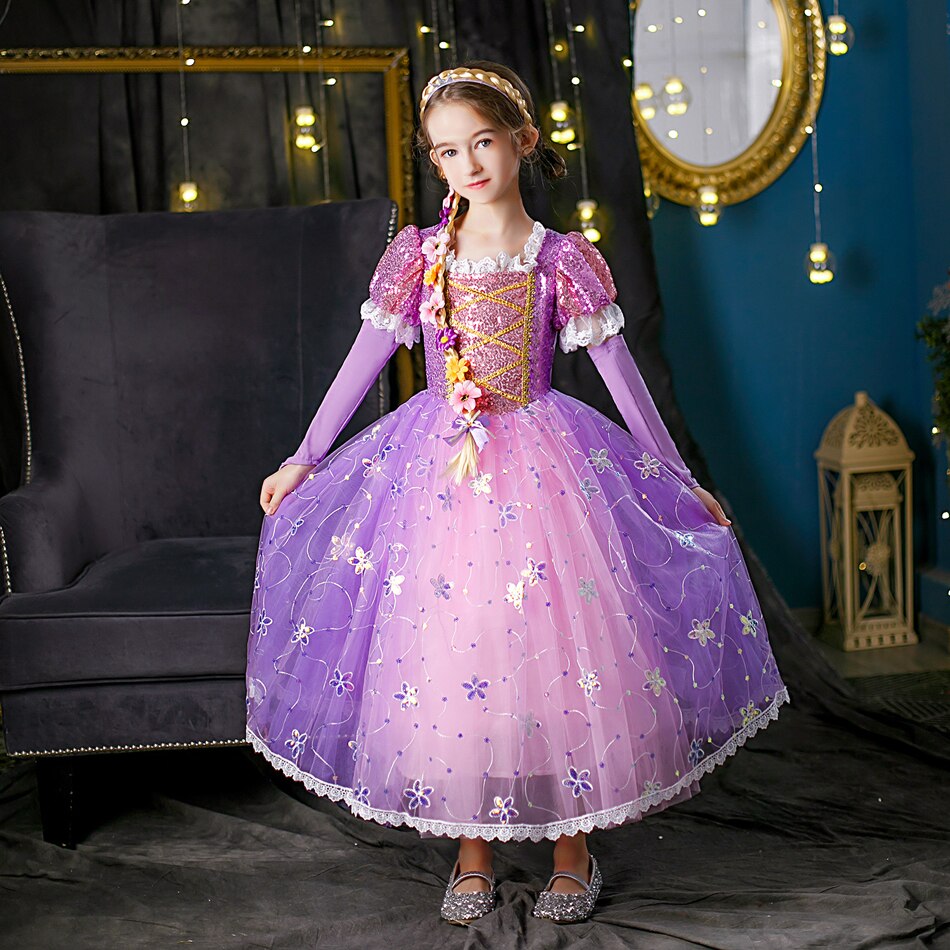 Vestido Rapunzel - 2 a 10 anos