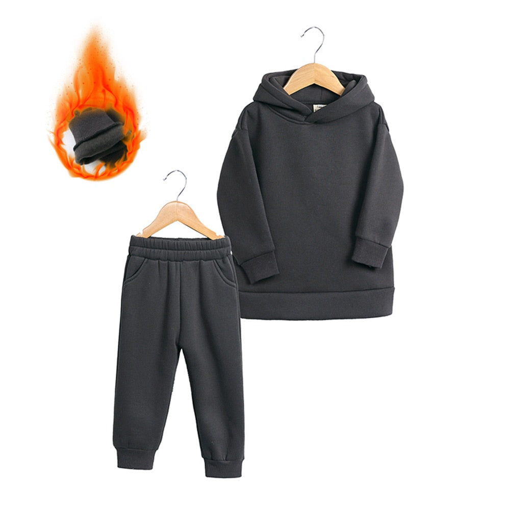 Conjunto infantil de Moletom com capuz para inverno - 1 a 7 anos