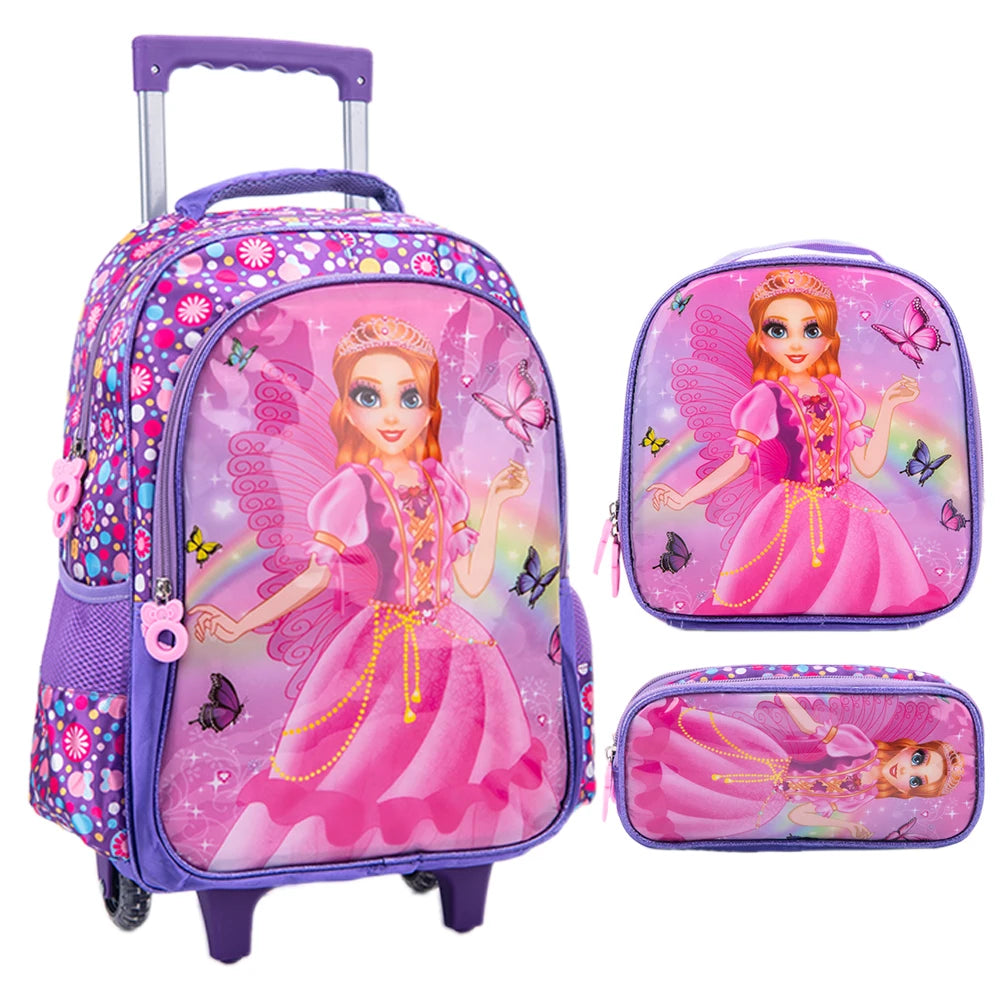 Bolsa de Rodinha com Lancheira e Estojo
