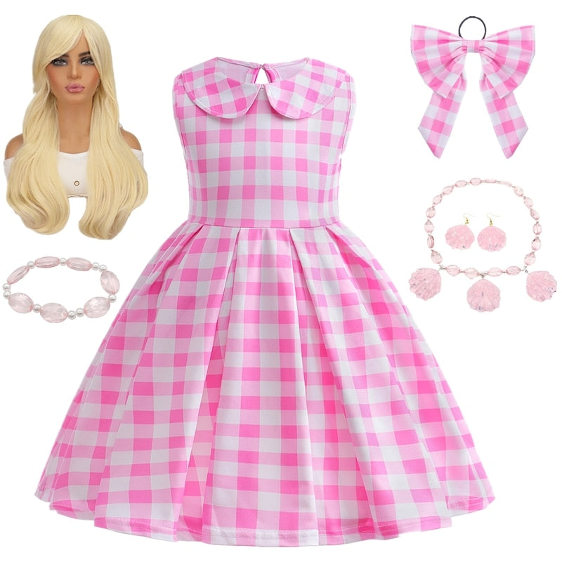 Fantasia Barbie Xadrez - 3 a 9 anos