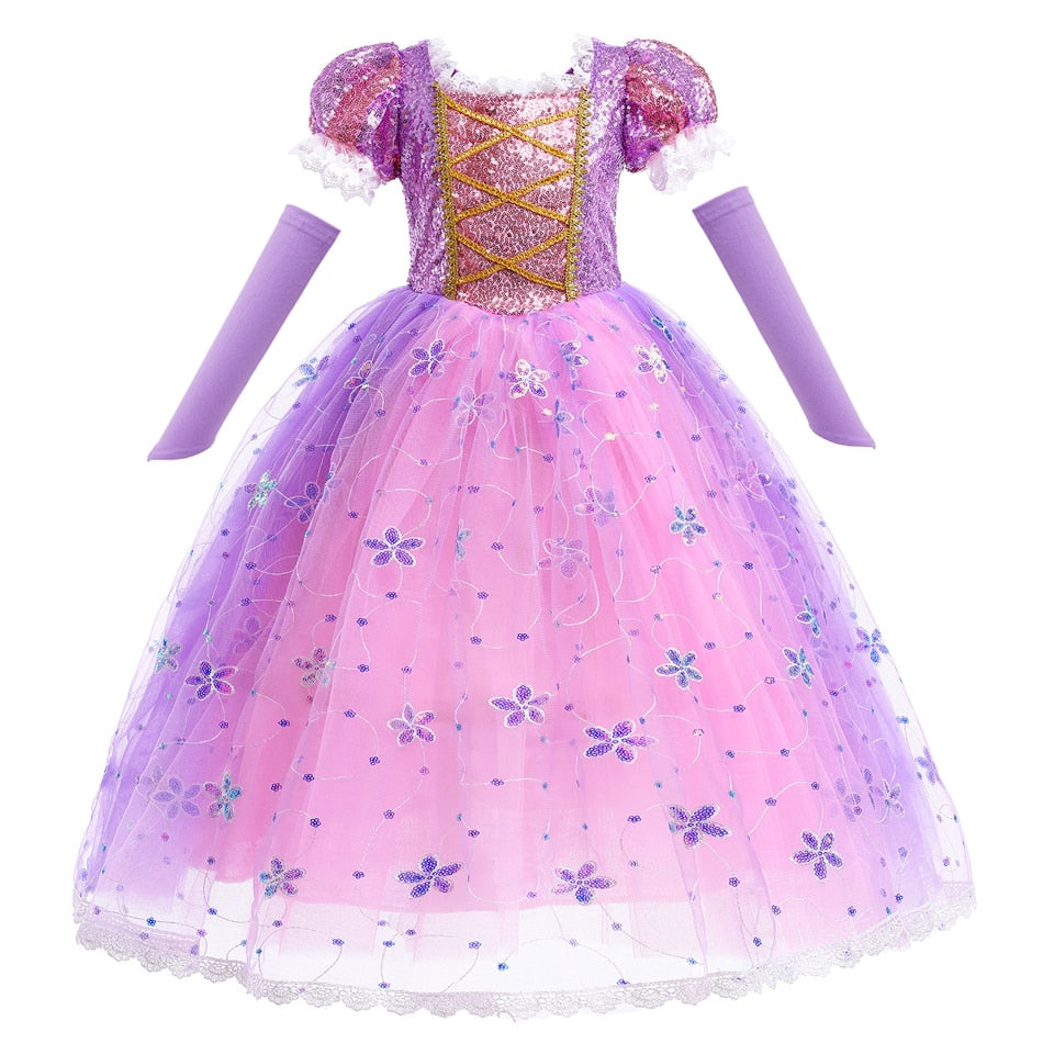 Vestido Rapunzel - 2 a 10 anos