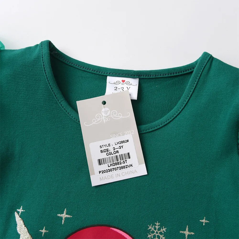 Vestido Unicórnio Natalino - 3 a 12 anos