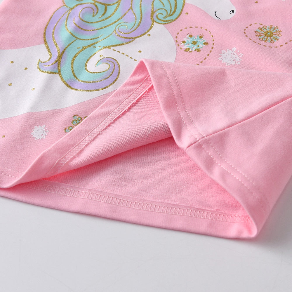 Vestido Unicórnio com Capuz - 3 a 12 anos