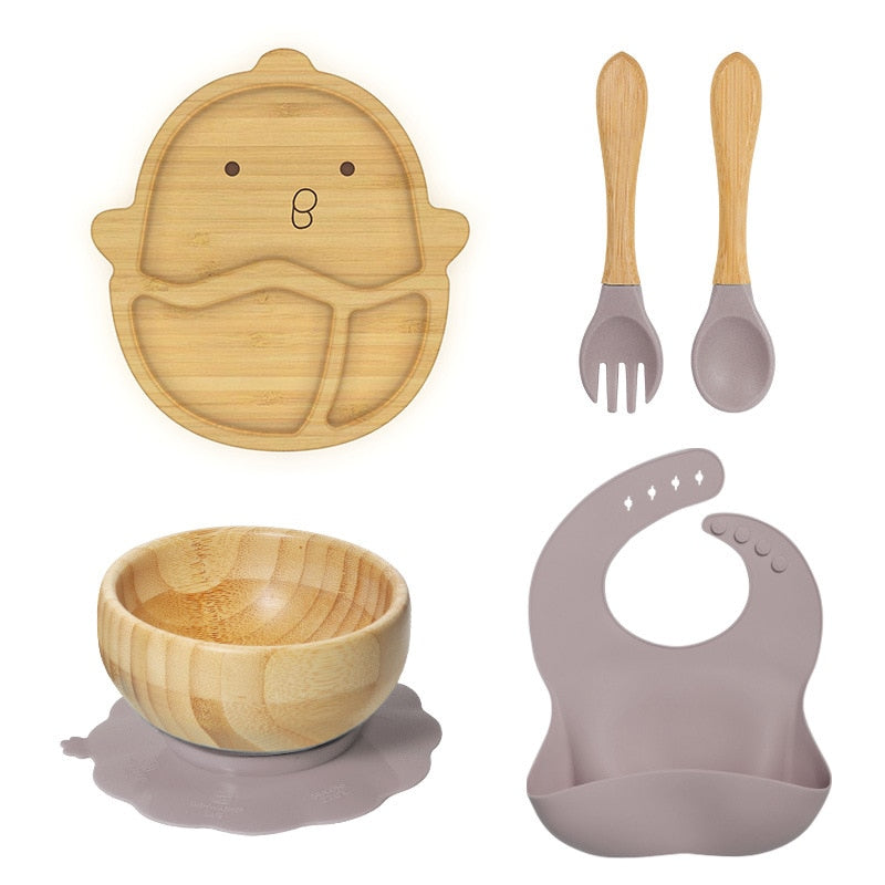 Kit com 5 utensílios para Alimentação Infantil