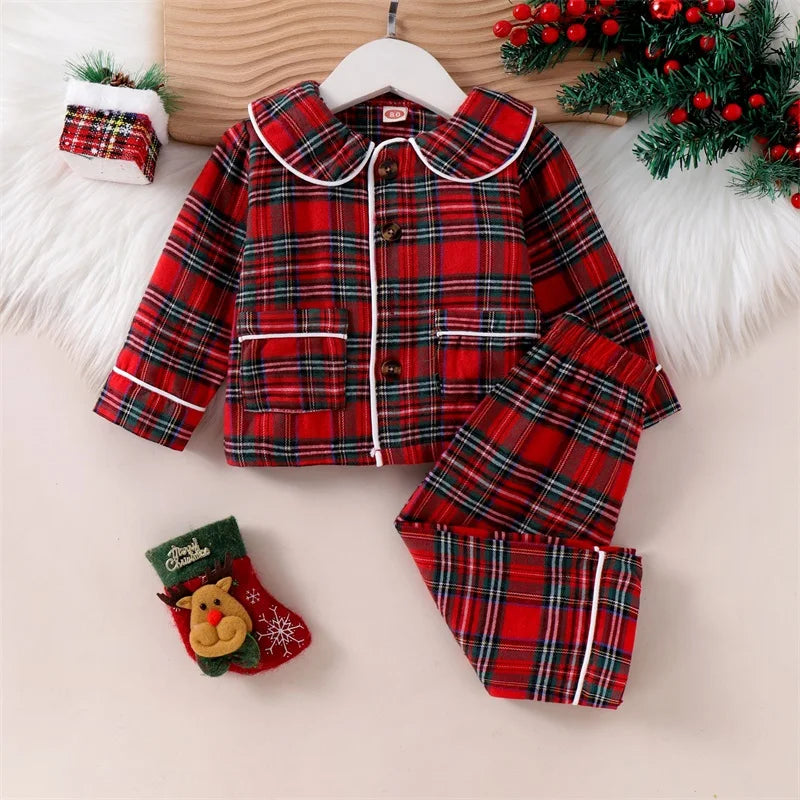 Conjunto Pijama Xadrez - 1 a 5 anos