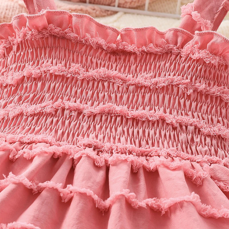Vestido Rosa com Alça - 6 a 18 meses