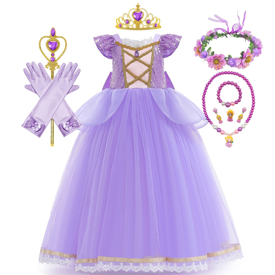 Vestido Rapunzel - 2 a 10 anos