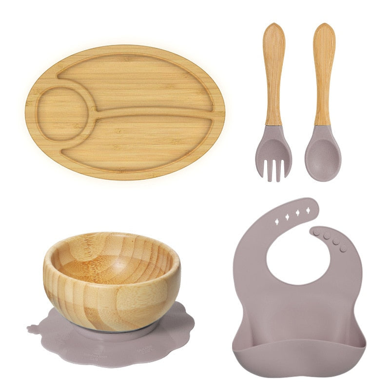 Kit com 5 utensílios para Alimentação Infantil