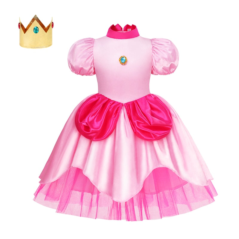 Fantasia da Princesa Peach com Saia de Tule - 2 a 10 anos