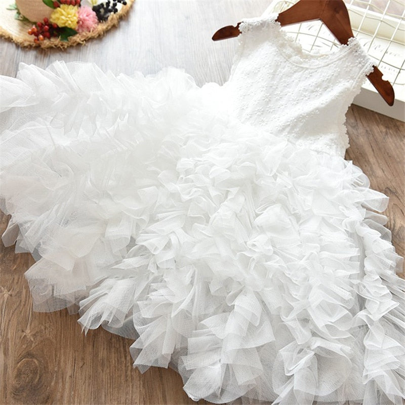 Vestido Sem Mangas com Saia de Tule - 3 a 8 anos