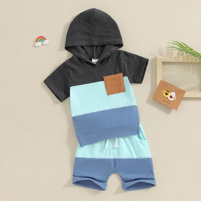 Camisa com Capuz e Bermuda - 6 meses a 3 anos