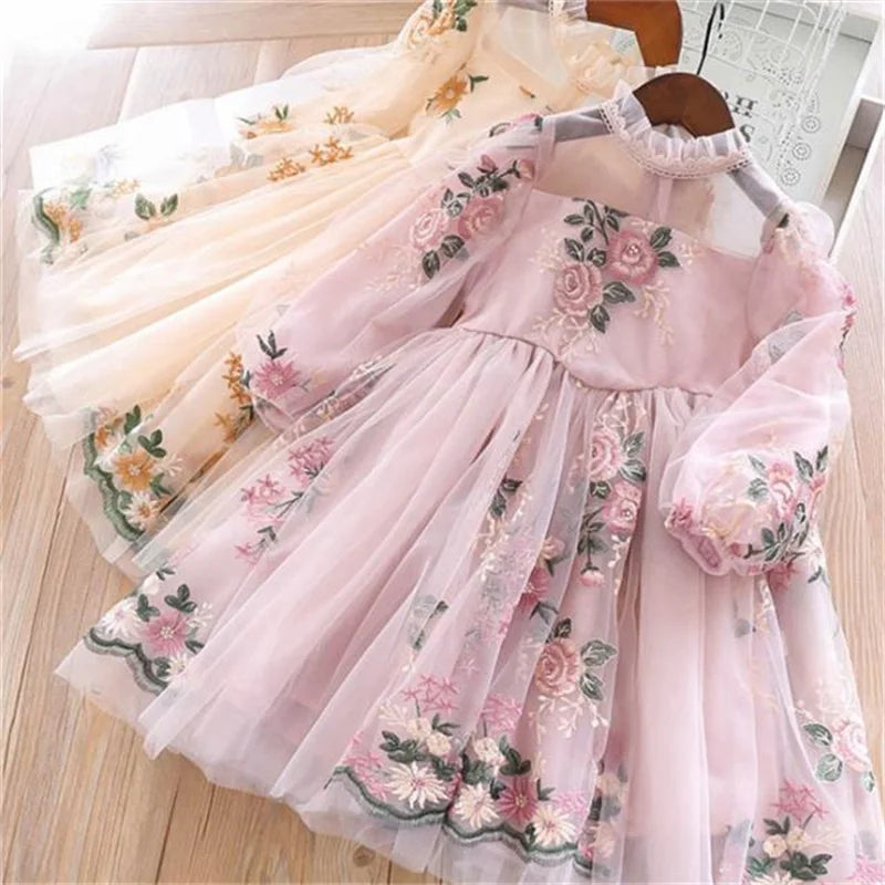 Vestido Floral com Tutu - 3 a 8 anos