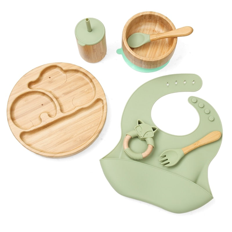 Conjunto de Pratos Bambu Antiderrapante