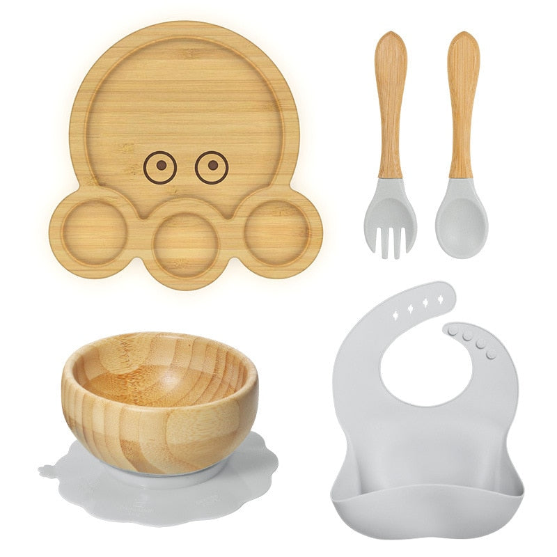 Kit com 5 utensílios para Alimentação Infantil