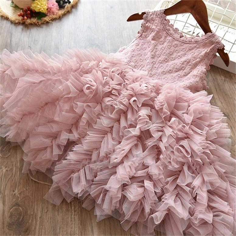 Vestido Sem Mangas com Saia de Tule - 3 a 8 anos