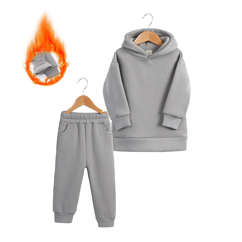 Conjunto infantil de Moletom com capuz para inverno - 1 a 7 anos