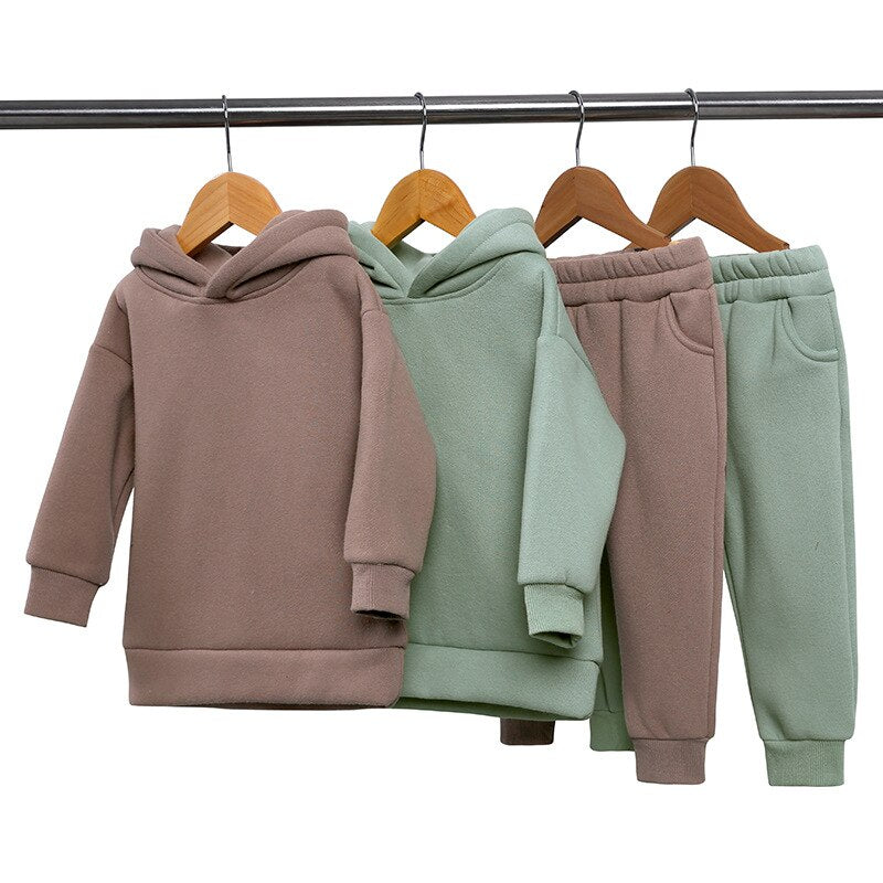 Conjunto infantil de Moletom com capuz para inverno - 1 a 7 anos