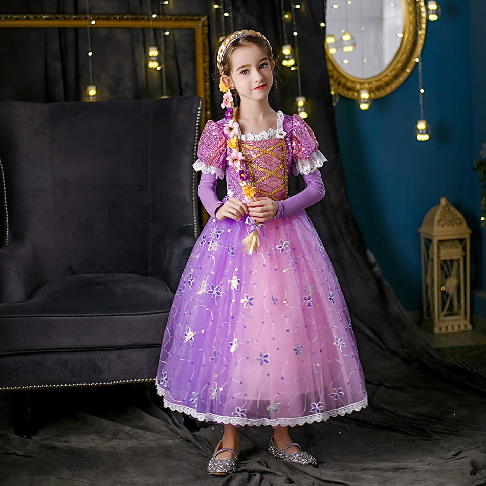 Vestido Rapunzel - 2 a 10 anos