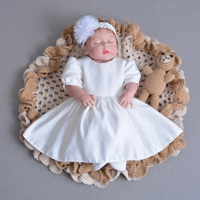 Vestido de Renda com Chapéu - 3 a 24 meses