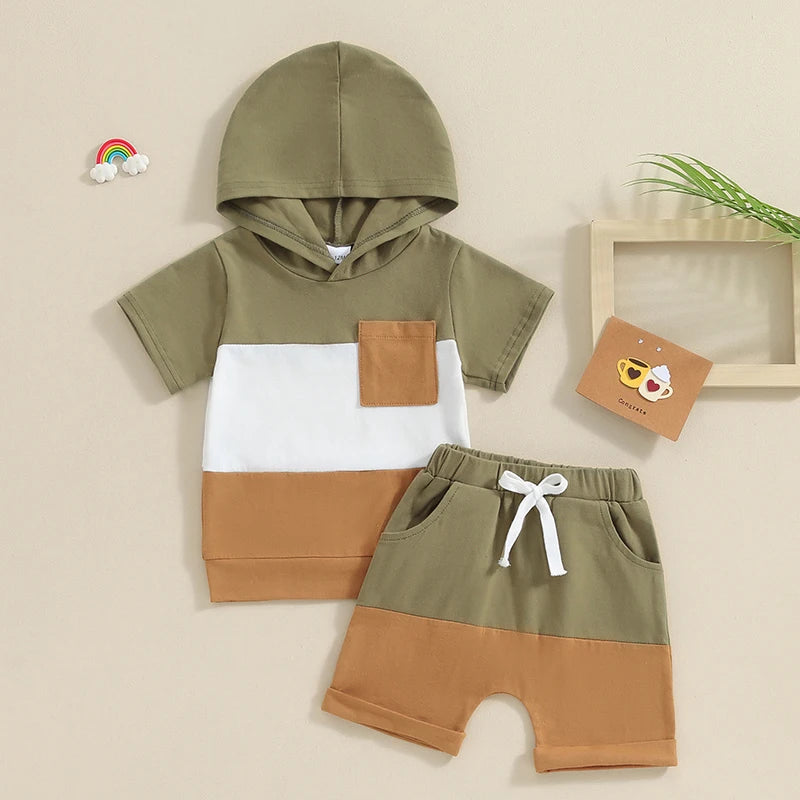 Camisa com Capuz e Bermuda - 6 meses a 3 anos