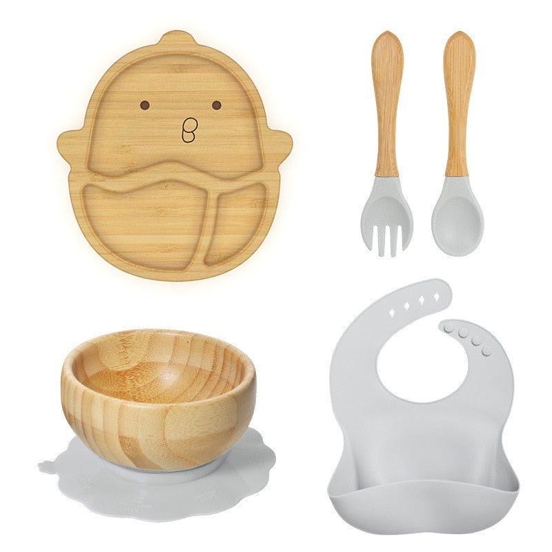 Kit com 5 utensílios para Alimentação Infantil