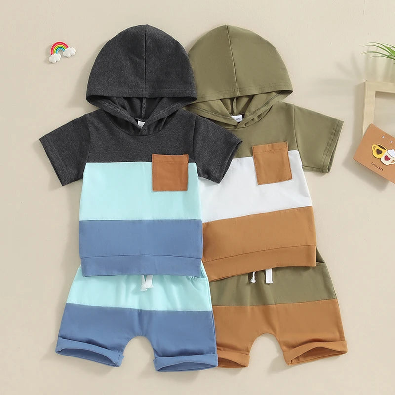 Camisa com Capuz e Bermuda - 6 meses a 3 anos