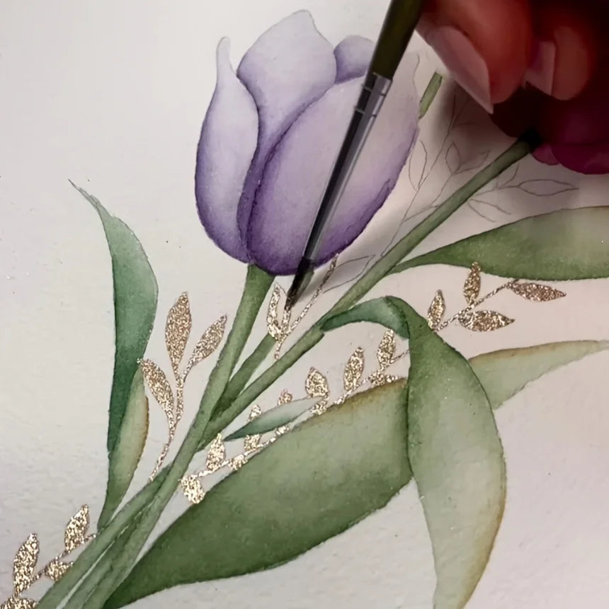 Aquarela com 20 Cores Cintilantes