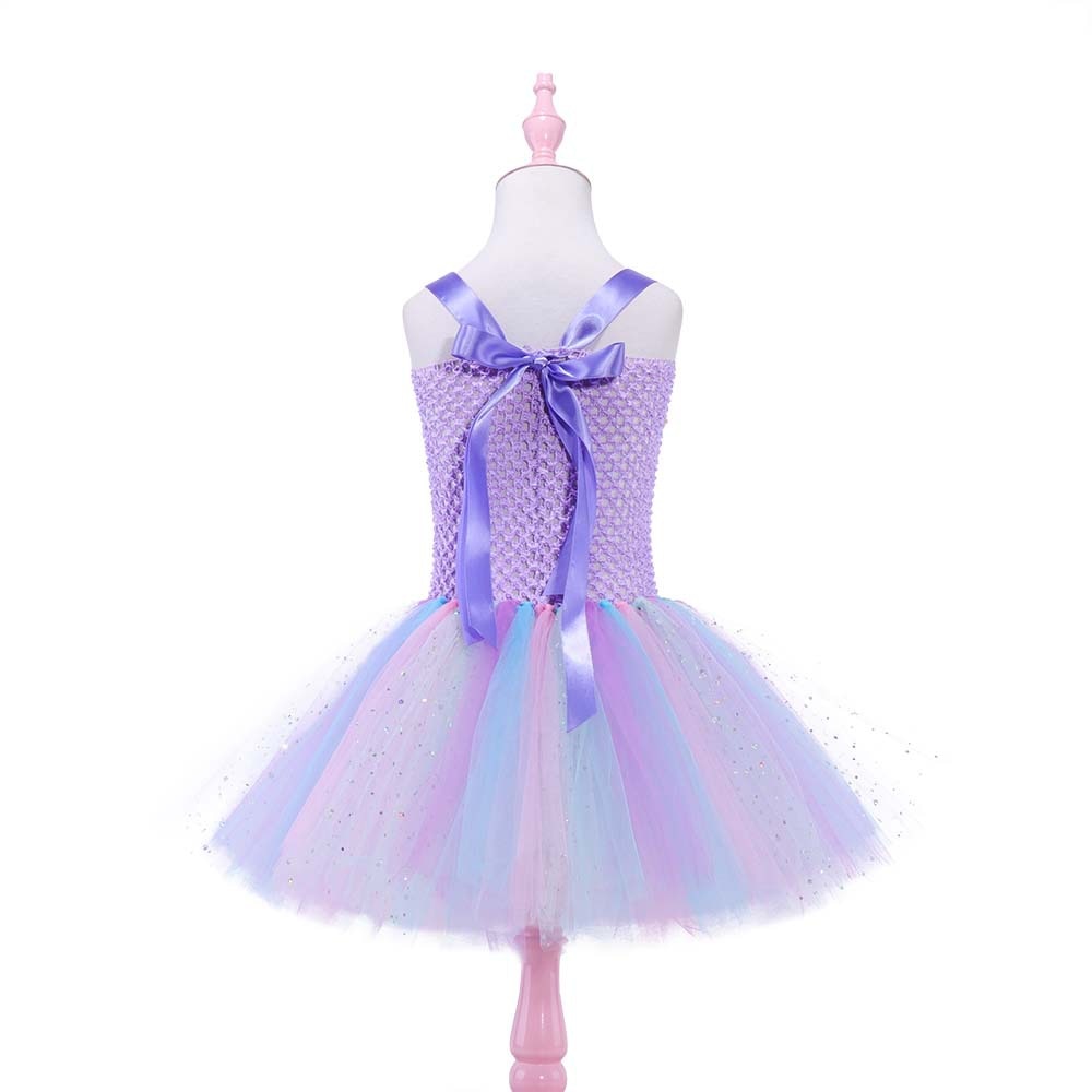 Vestido de Tutu da Pequena Sereia Ariel - 2 a 10 Anos