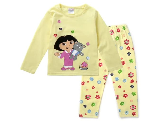 Pijama infantil de algodão para meninas - 3 a 8 anos