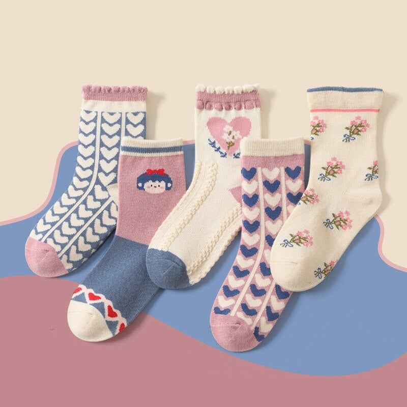 Kit de 5 Pares de Meia Infantil e Criança - 1 a 12 anos