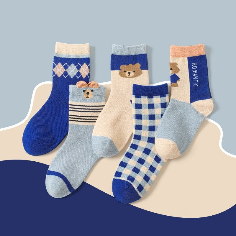 Kit de 5 Pares de Meia Infantil e Criança - 1 a 12 anos