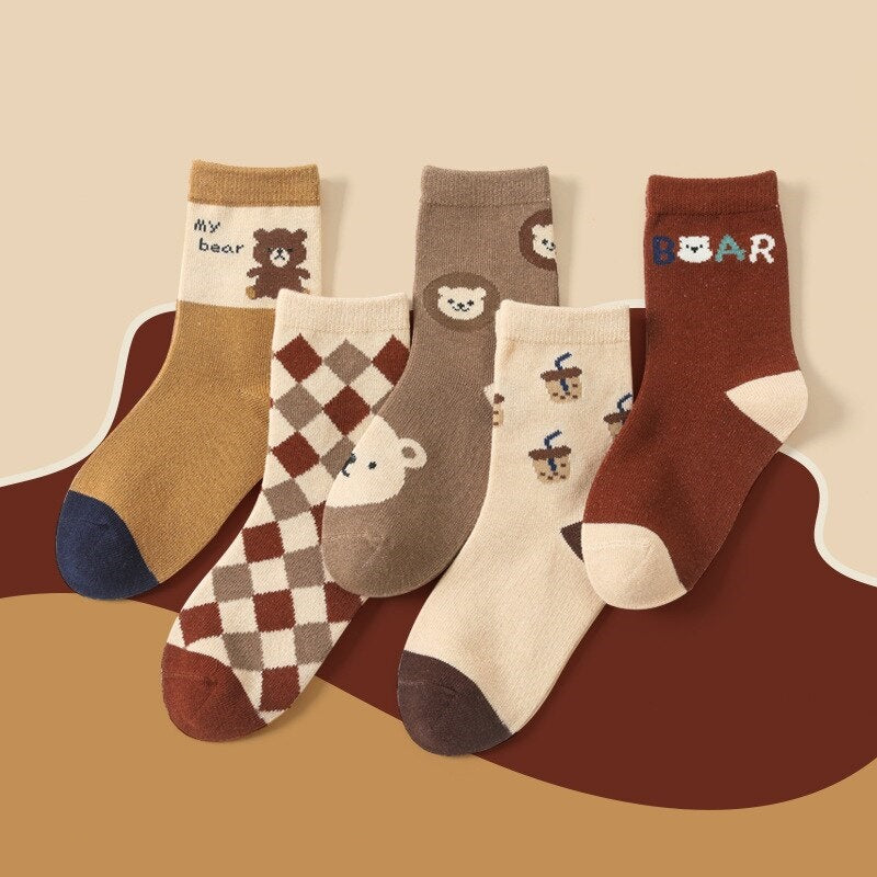 Kit de 5 Pares de Meia Infantil e Criança - 1 a 12 anos