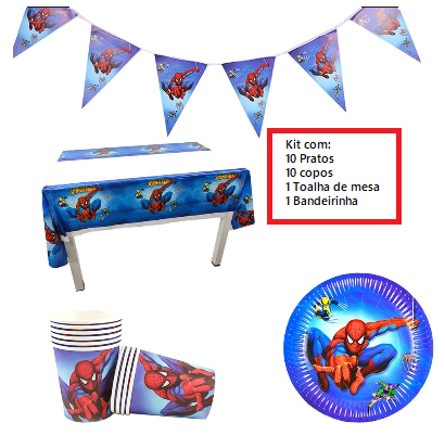 Decoração de Aniversário do Homem Aranha Azul