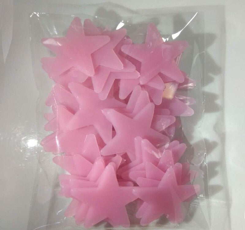 Estrelas fluorescentes decorativas (50 peças)