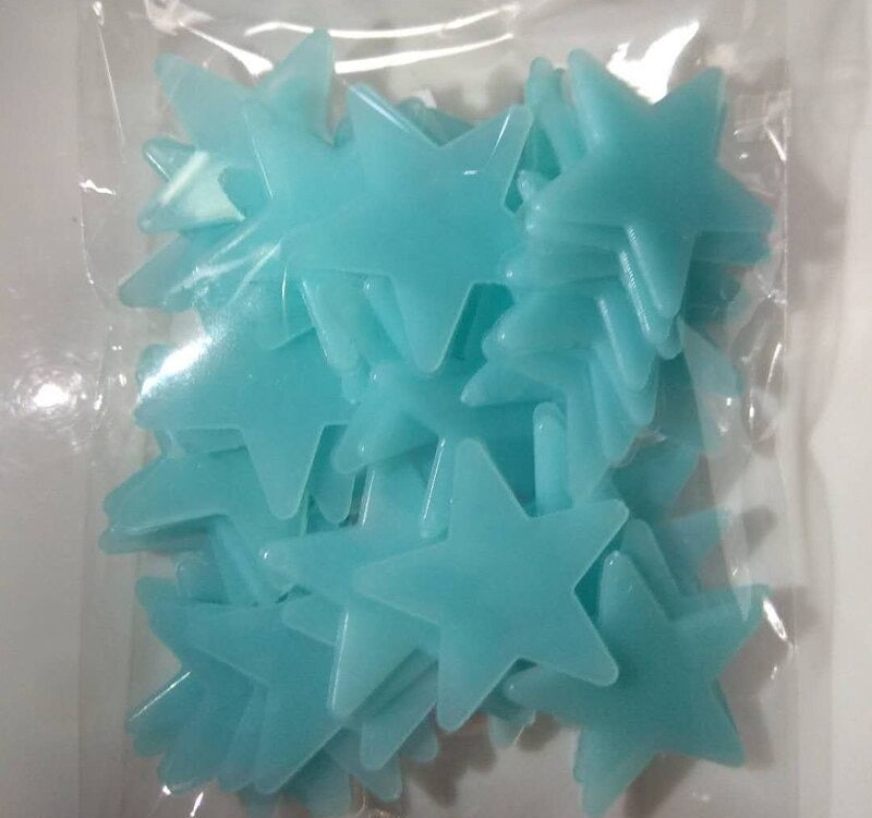 Estrelas fluorescentes decorativas (50 peças)