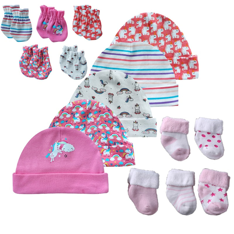 Conjunto de Gorro + Luvas + Meias (15 peças)