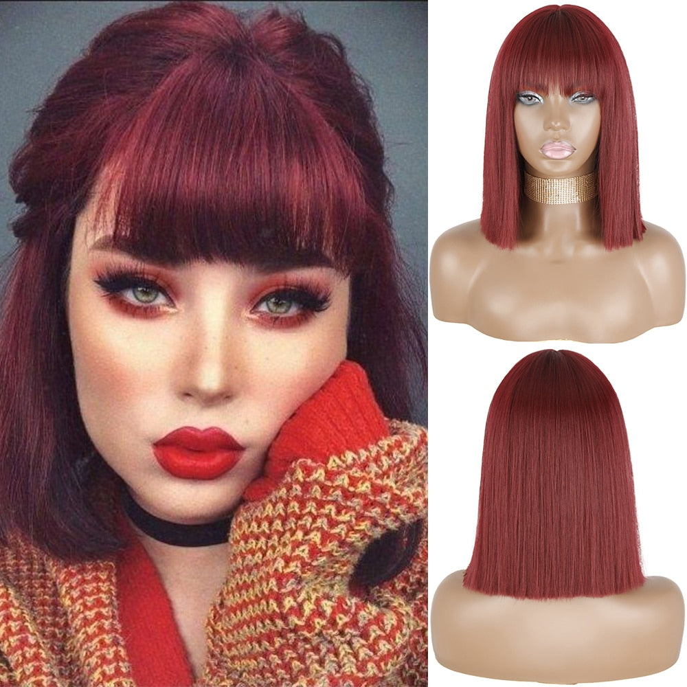 Peruca Feminina de Cabelo Sintético