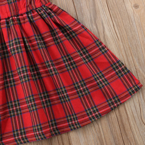 Vestido Xadrez Natalino com Faixa - 2 a 5 anos