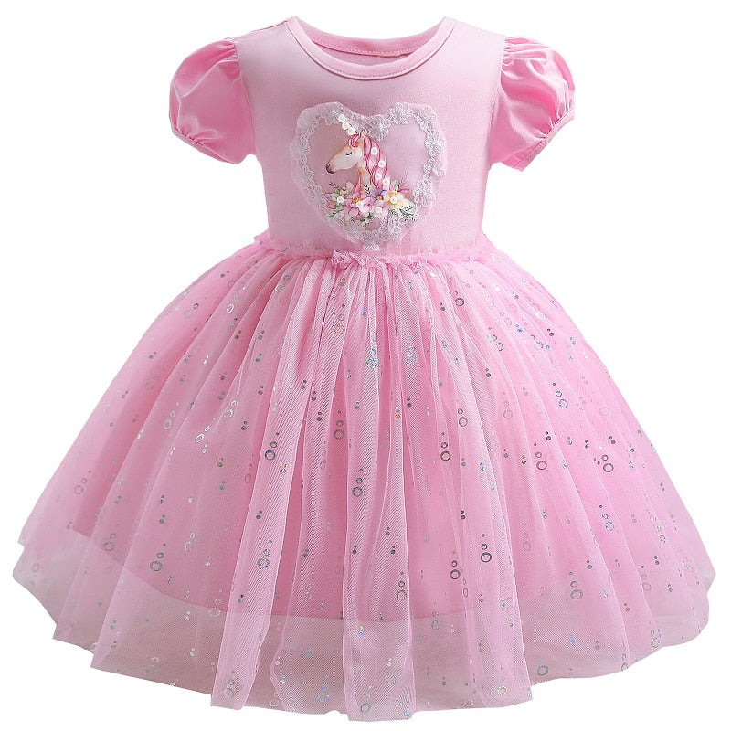 Vestido Unicórnio para meninas - 2 a 10 anos