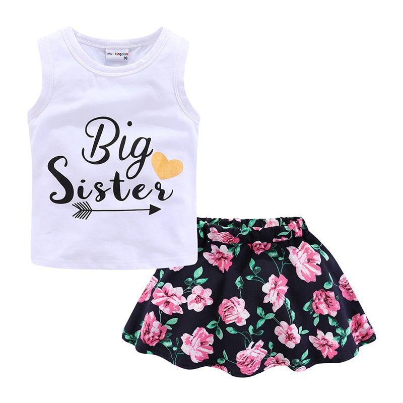 Conjunto de roupa para meninas - 2 a 9 anos