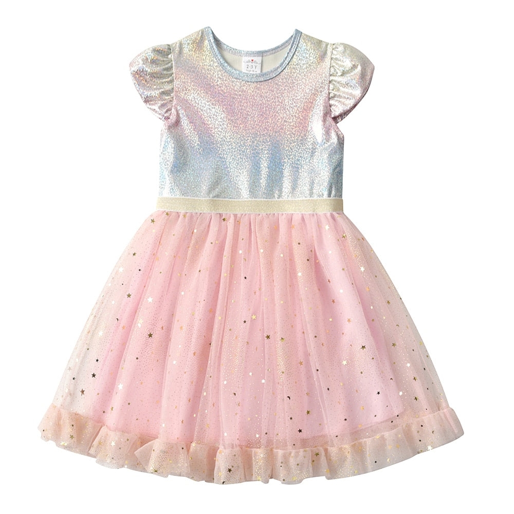 Vestidos Manga Curta Unicórnio - 3 a 8 anos