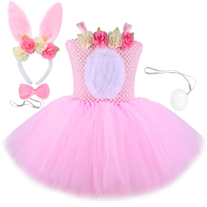 Fantasia rosa de Coelhinha para meninas - 18 meses a 12 anos