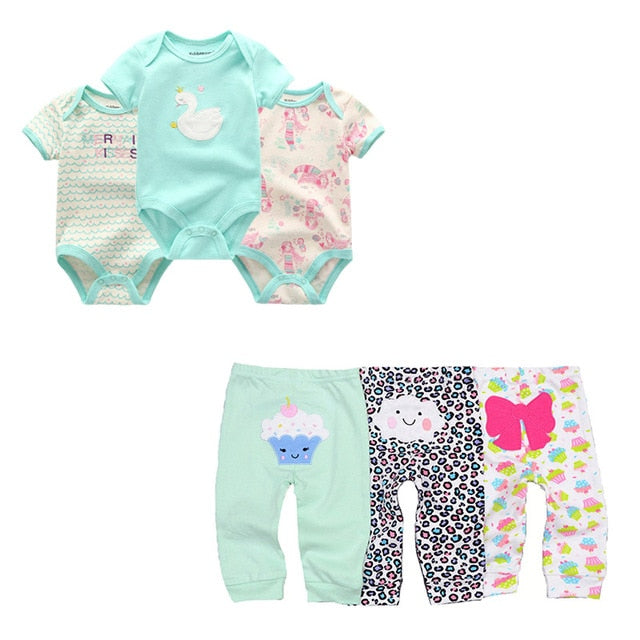 Kits de macacão com calça, 6 ou 9 peças - 3 meses a 1 ano