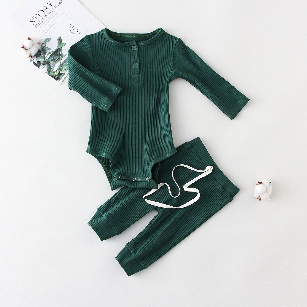 Conjunto de Body para bebês com duas peças (calça ou bermuda)