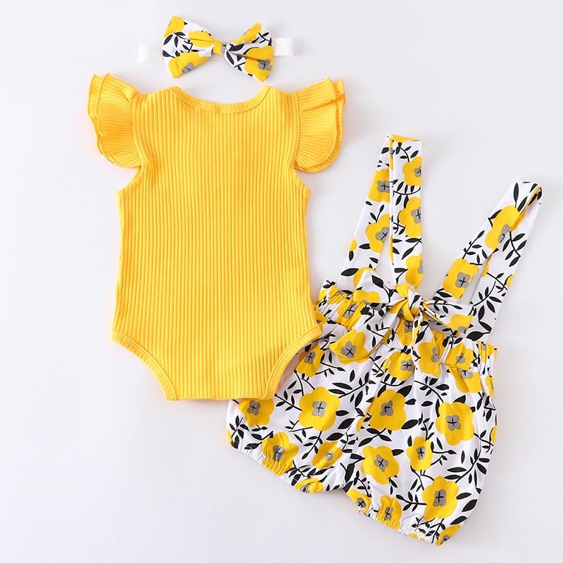 Conjunto Para Meninas de 3 Meses a 2 Anos - 03 Peças
