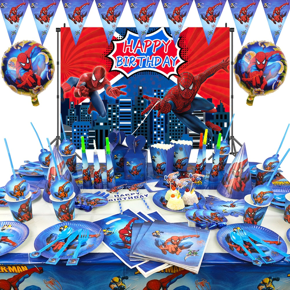 Decoração de Aniversário do Homem Aranha Azul