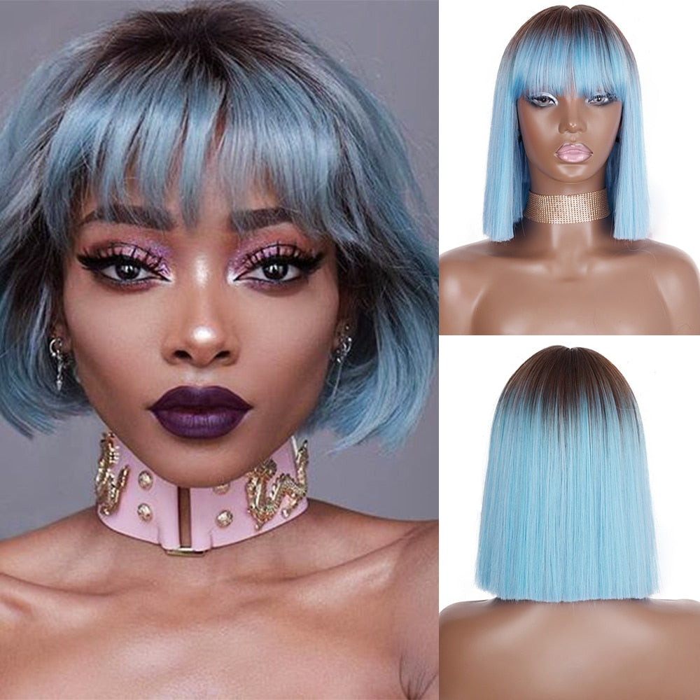 Peruca Feminina de Cabelo Sintético