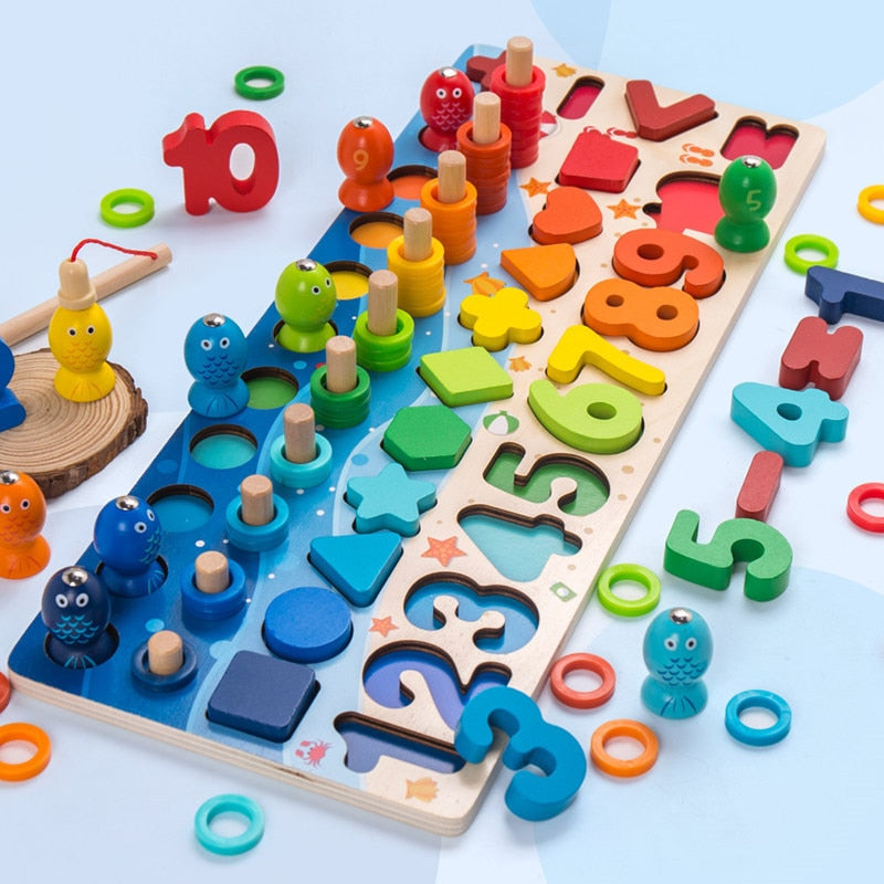 Brinquedo Educacional Montessoriano, painel sensorial, brincadeira de contar, pré-escola